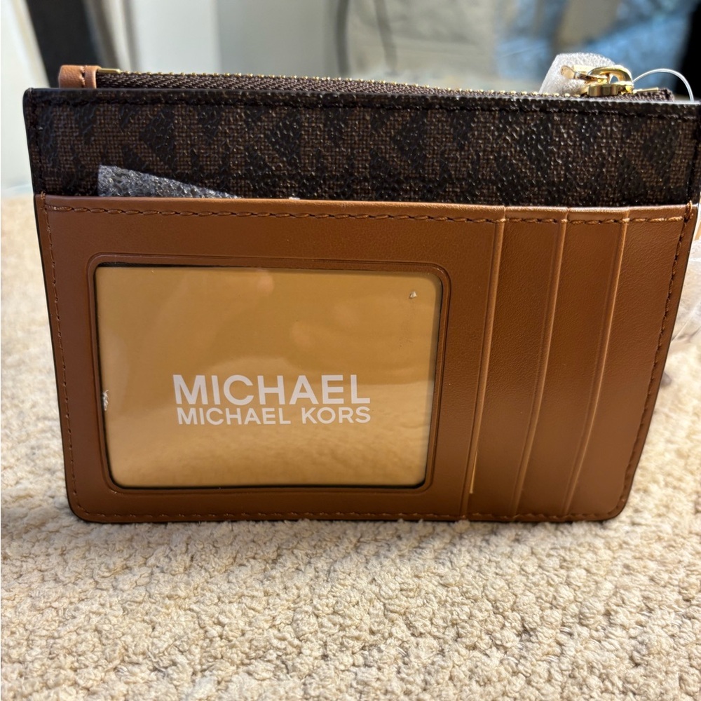 Michael Kors Dark Brown Monogram Pouch - Picture 2 of 6